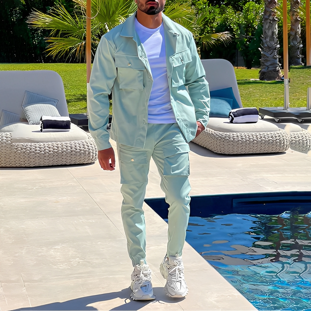 Arjay - Men's stylish cargo two-piece outfit