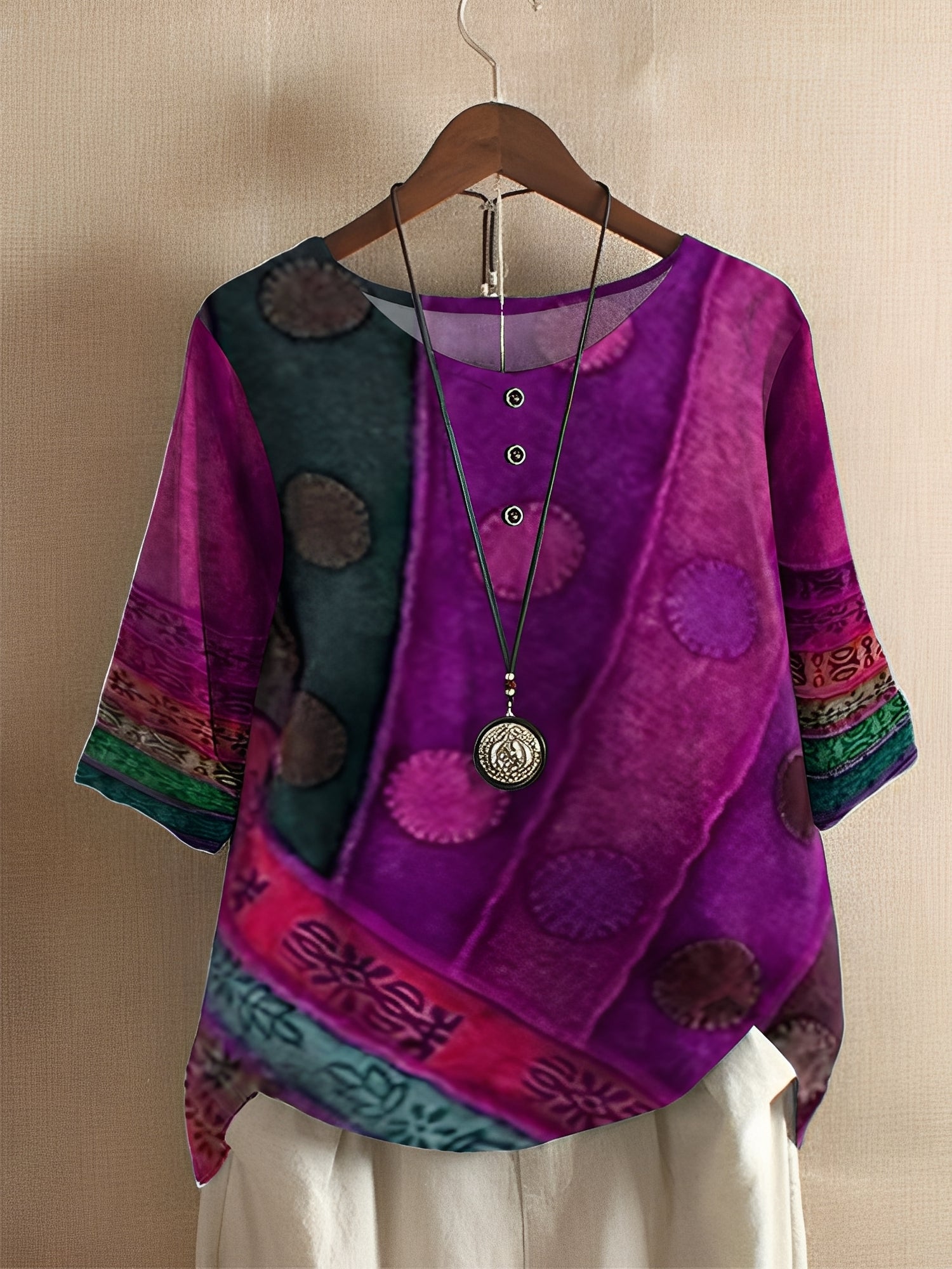 Hennie - Women's relaxed-fit shirt with print