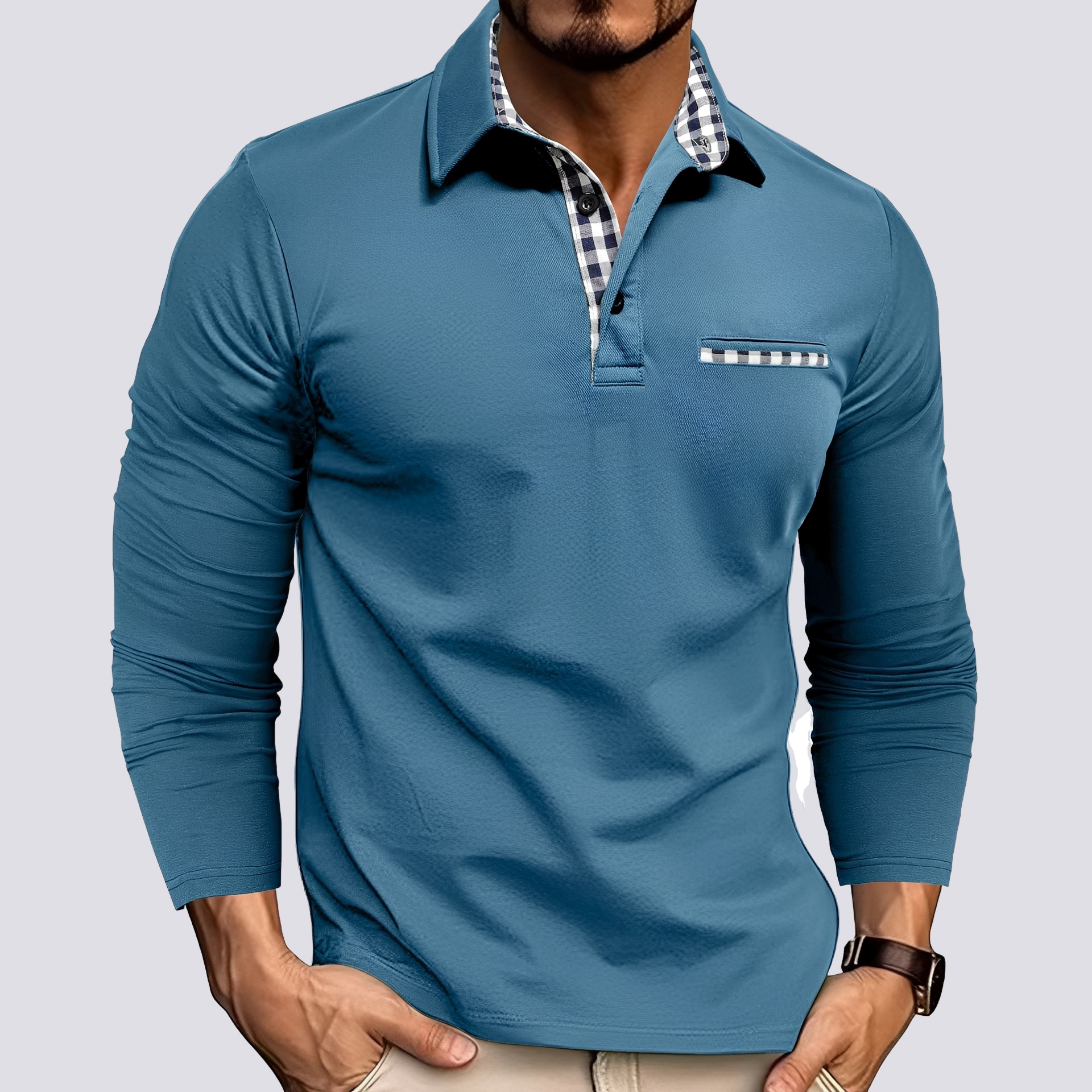 Mark – Men's polo shirt – Relaxed long-sleeve shirt