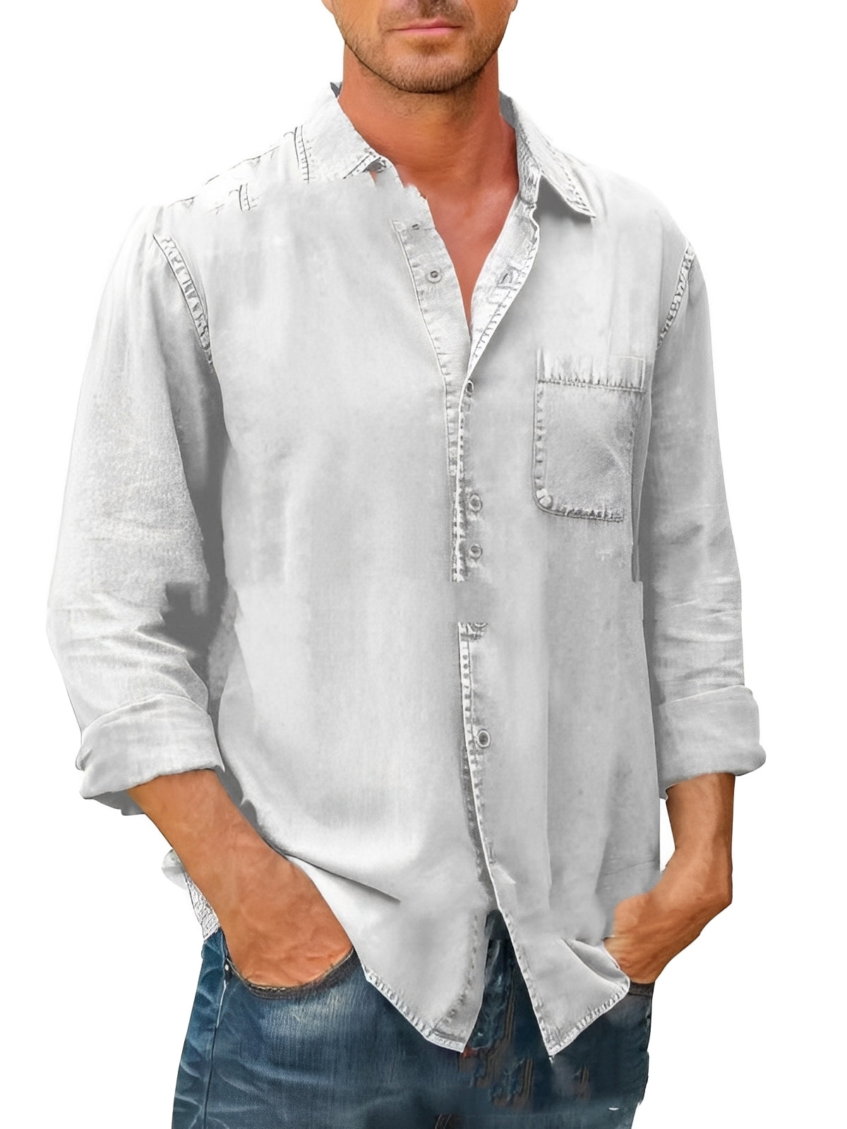 Alfie - Long-Sleeve Shirt with Washed Look
