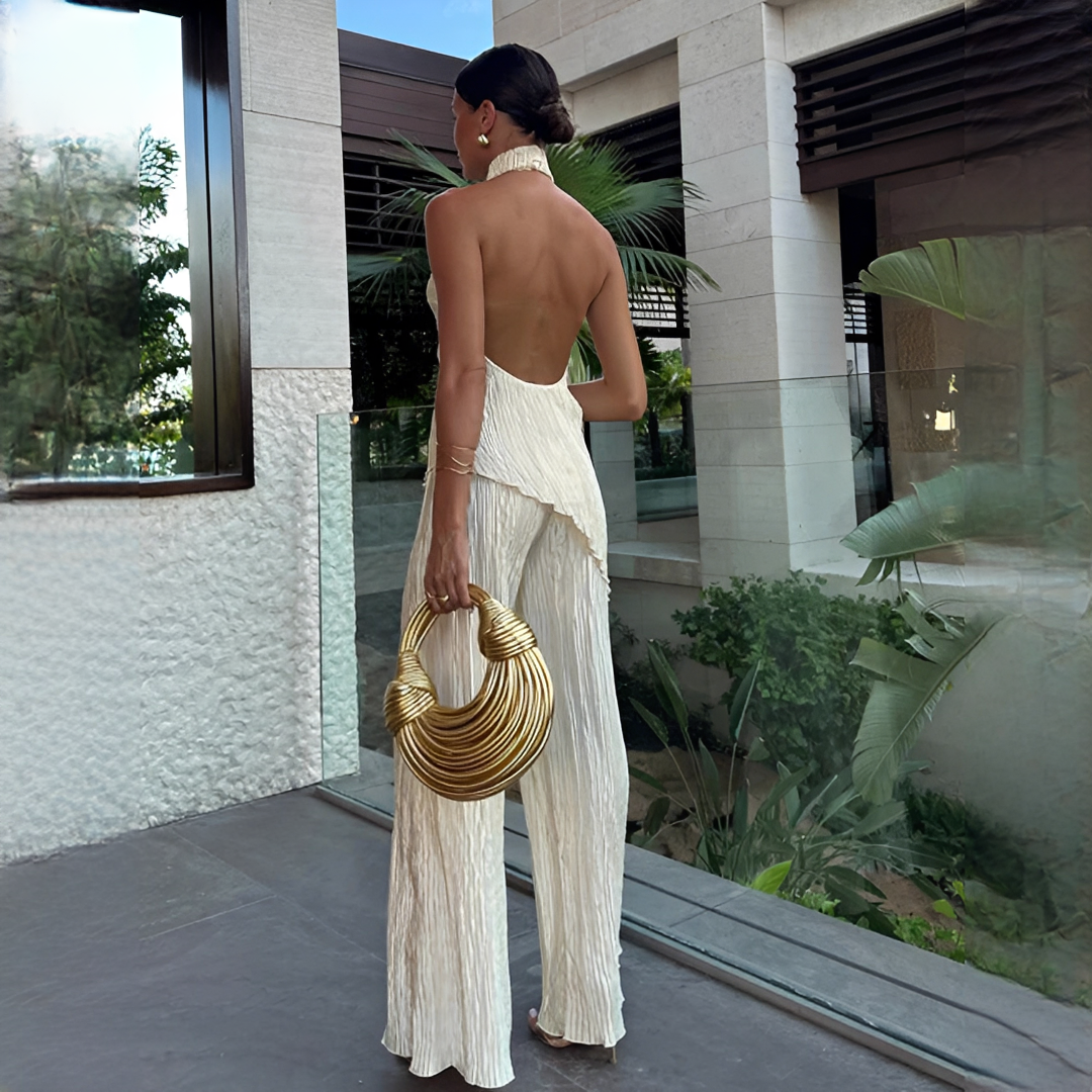 Elvissa - Chic set with top and wide pants