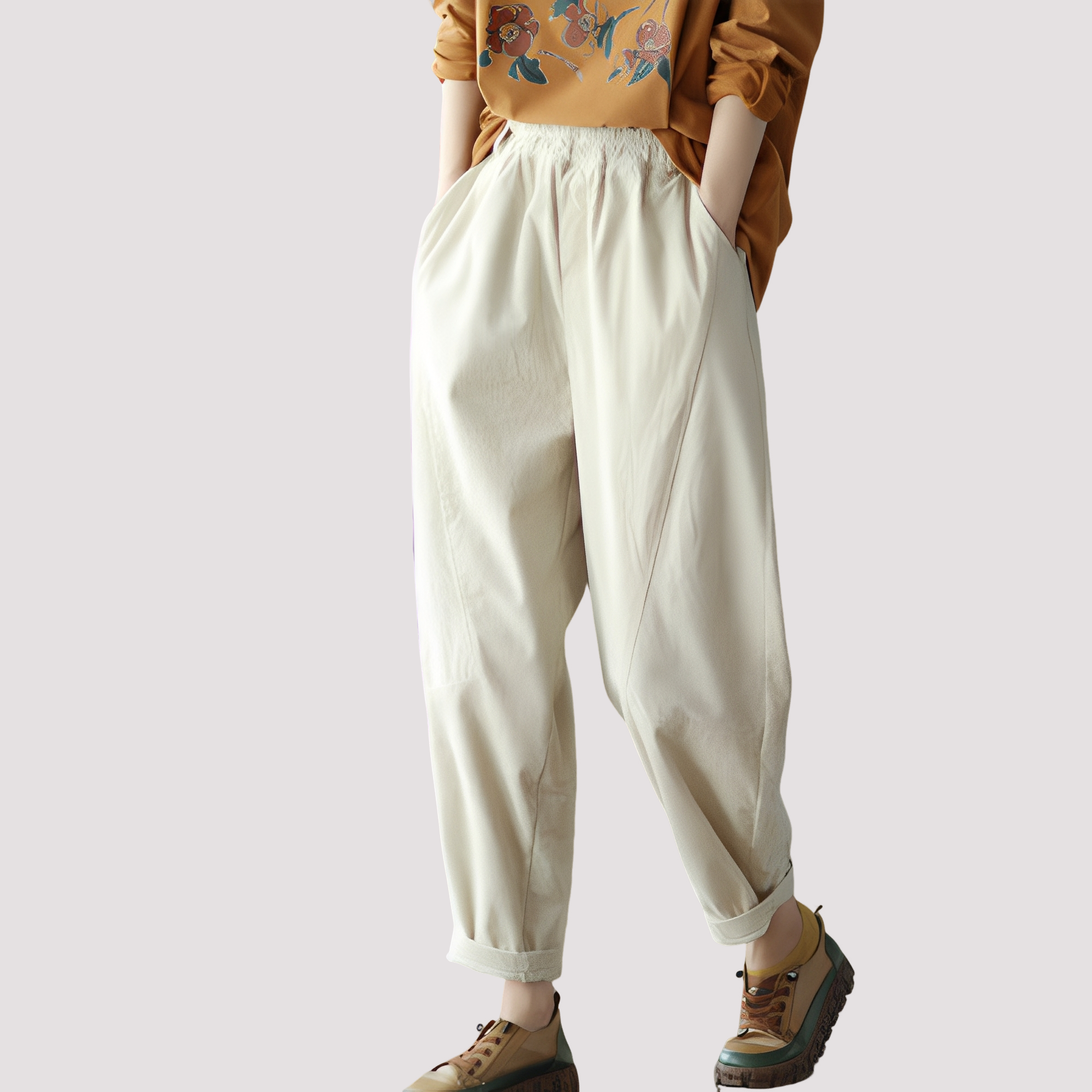 Stella - Casual harem pants with elastic waistband for women