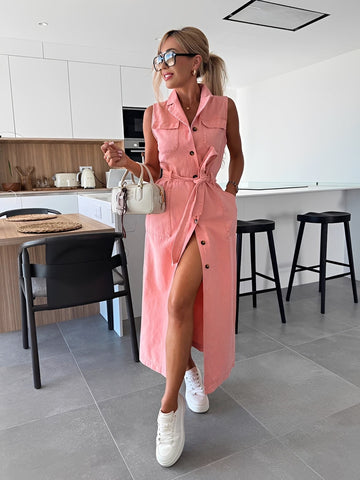 Steph - Trendy Denim Midi Dress