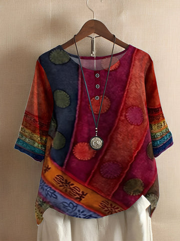 Hennie - Women's relaxed-fit shirt with print