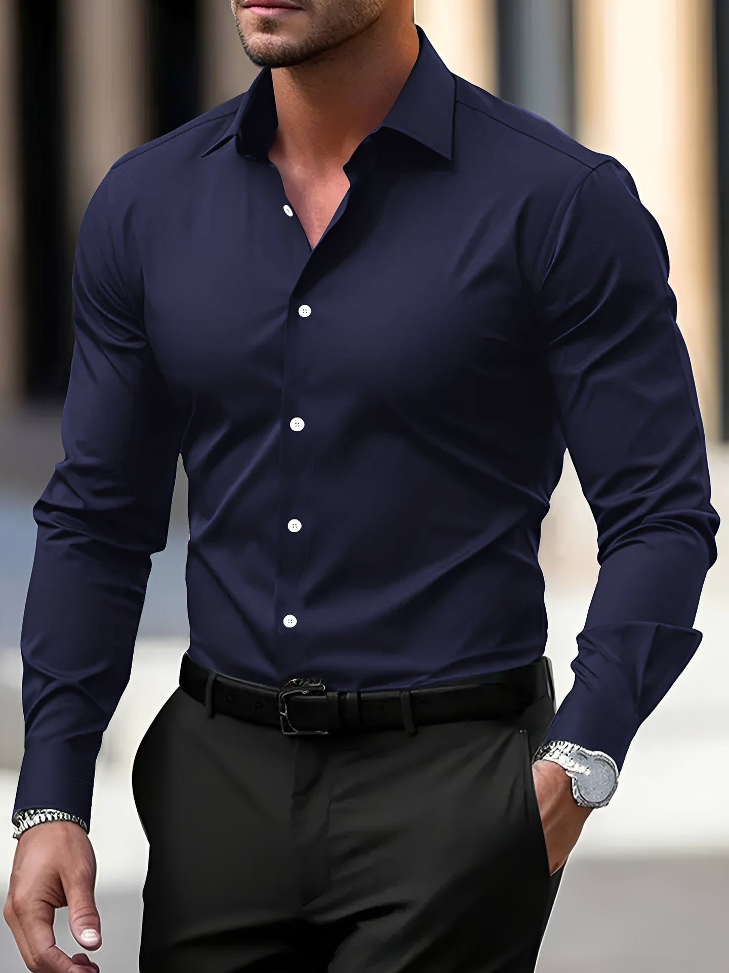 Jeremy – Men's long-sleeve shirt – perfect for both casual and formal occasions