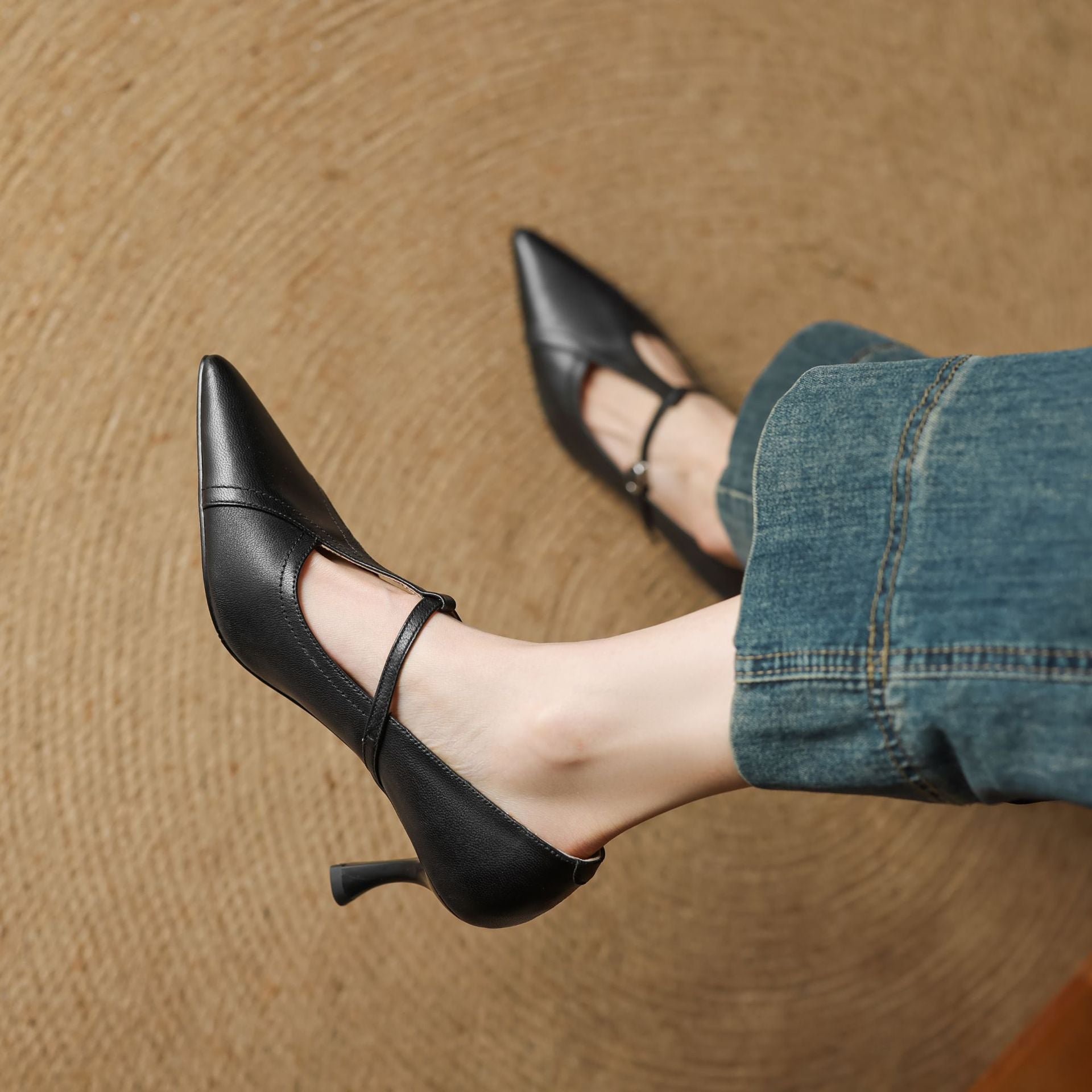 Ellis - Modern Stiletto Heels with T-Buckle