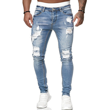 Annie - Men's fashionable distressed slim-fit jeans
