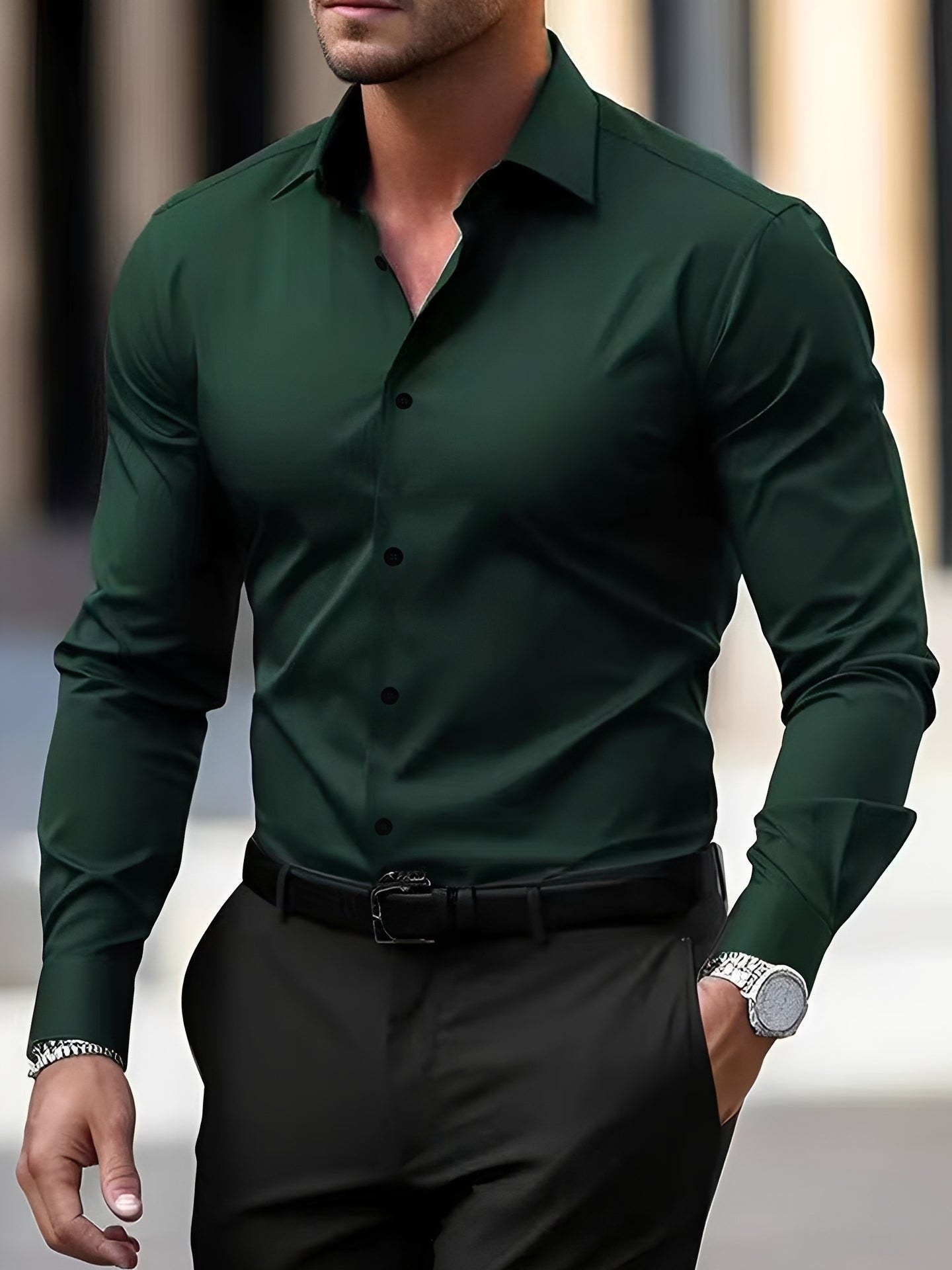 Jeremy – Men's long-sleeve shirt – perfect for both casual and formal occasions