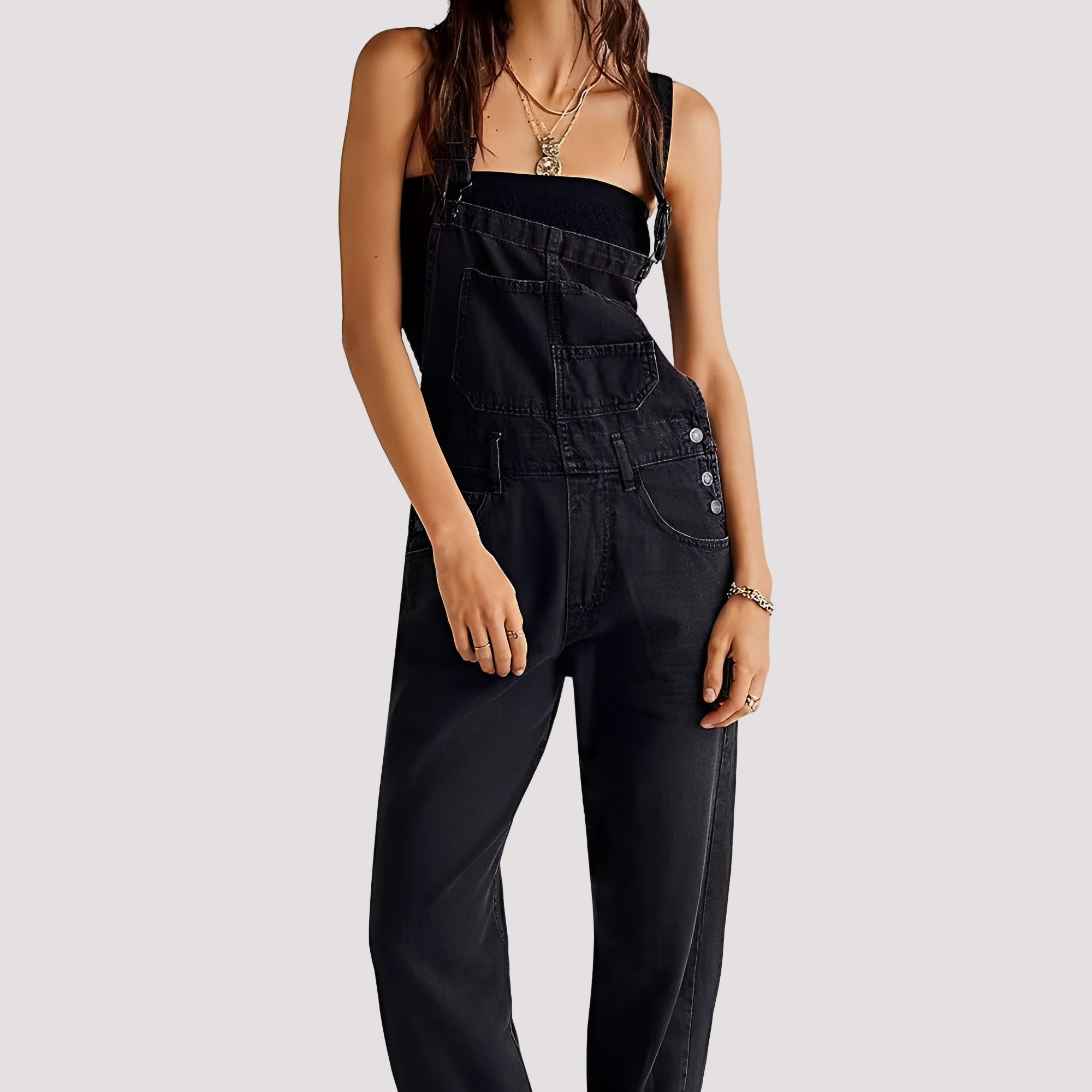 Sophie - Women's relaxed, loose-fit denim jumpsuit