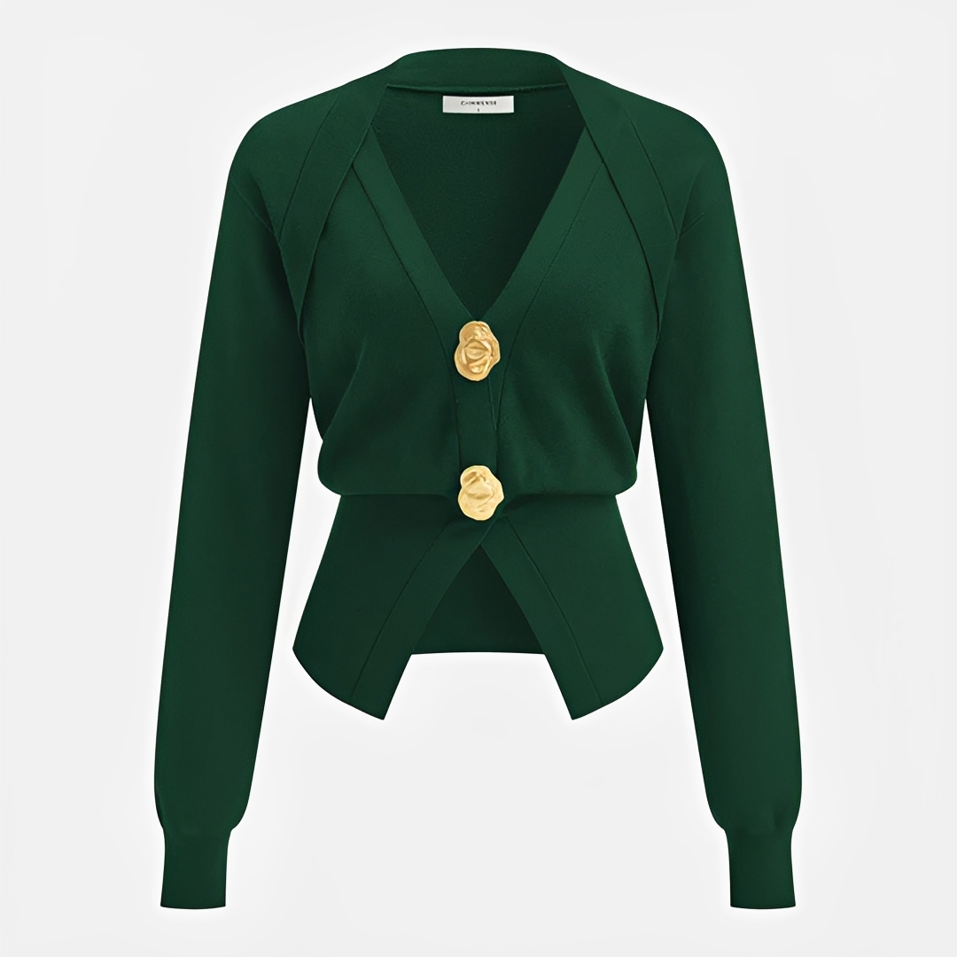 Kisha - Sophisticated V-Neck Cardigan