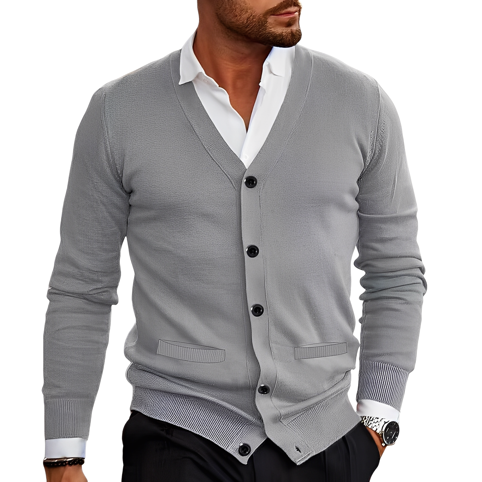 Bradley - Simple casual cardigan for men