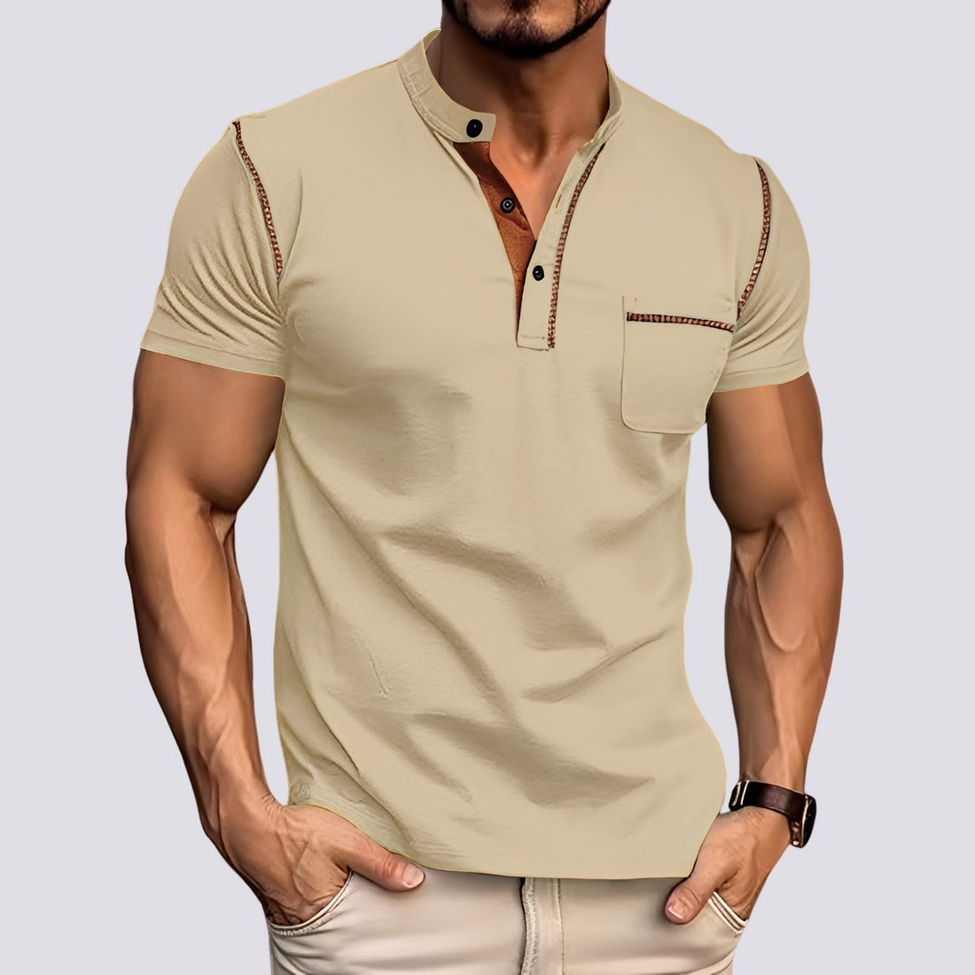 Stefan - Men's trendy, airy polo shirt