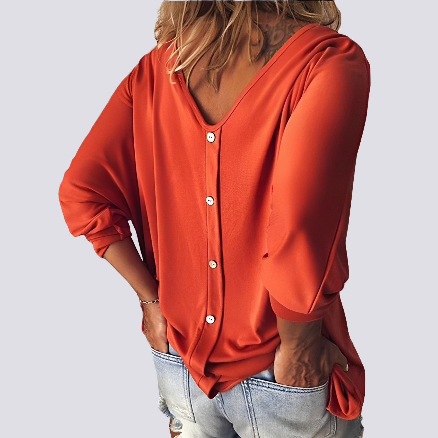 Bernice - Stylish top with a button-up back