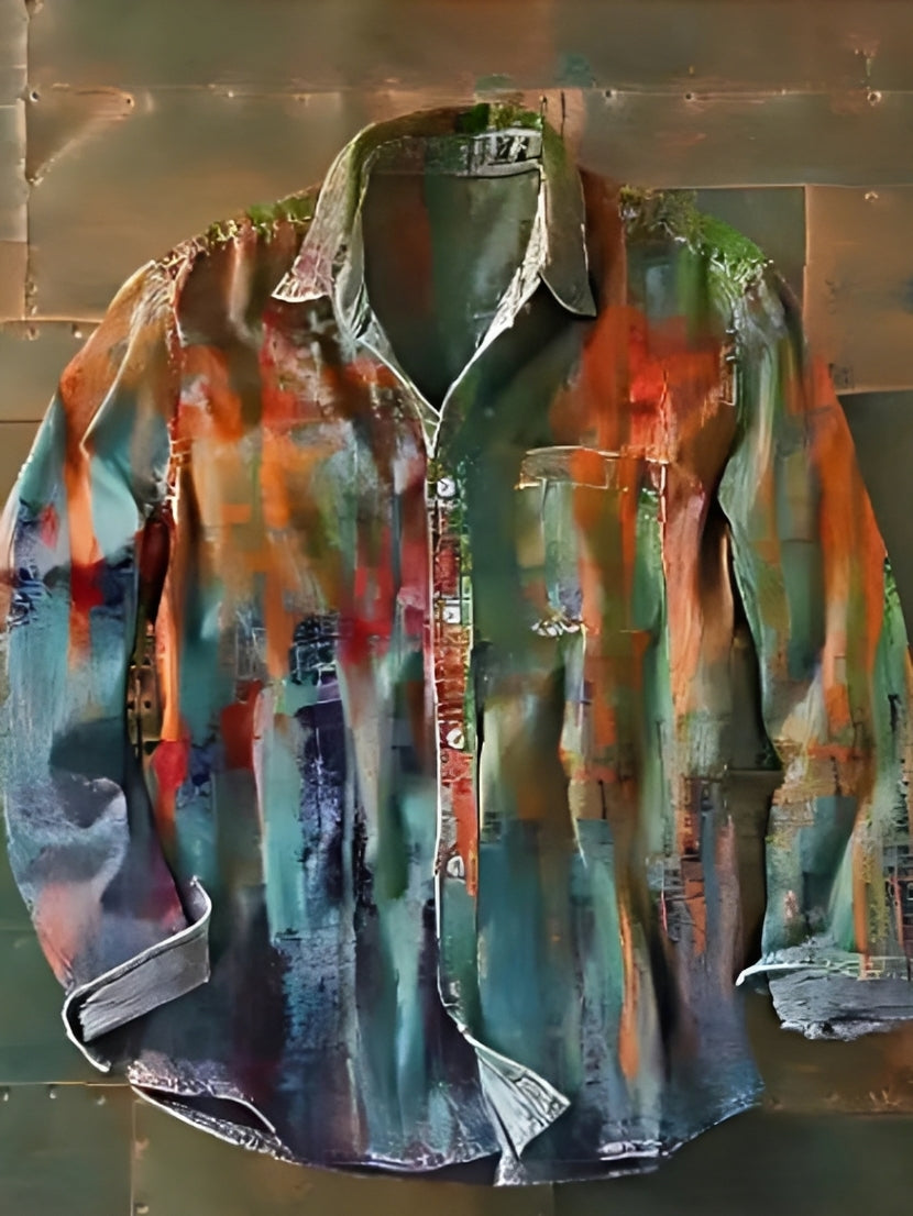 Charles – Men's long-sleeve shirt – Vintage and vibrant