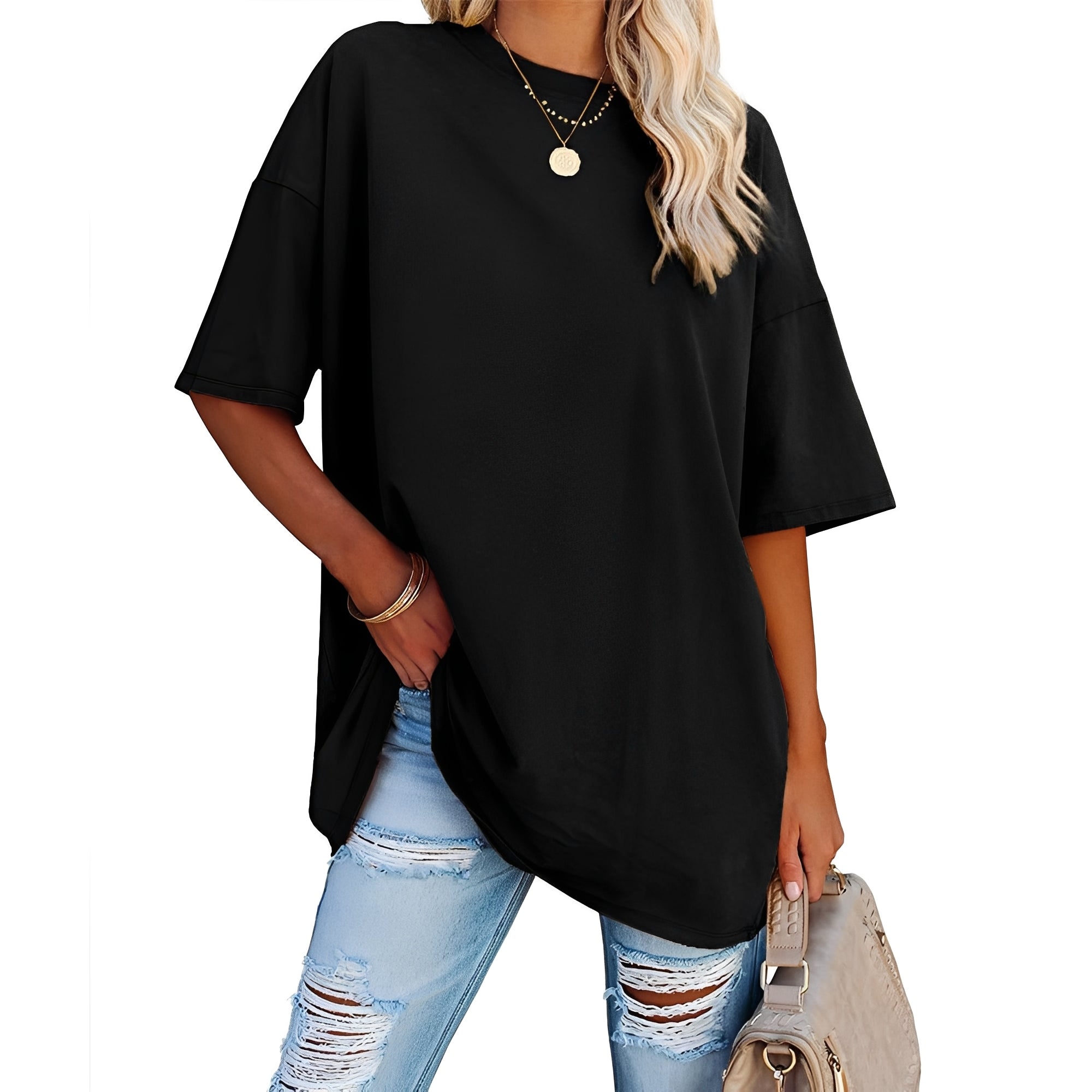 Alice - Loose Fit T-shirt with Dropped Shoulders
