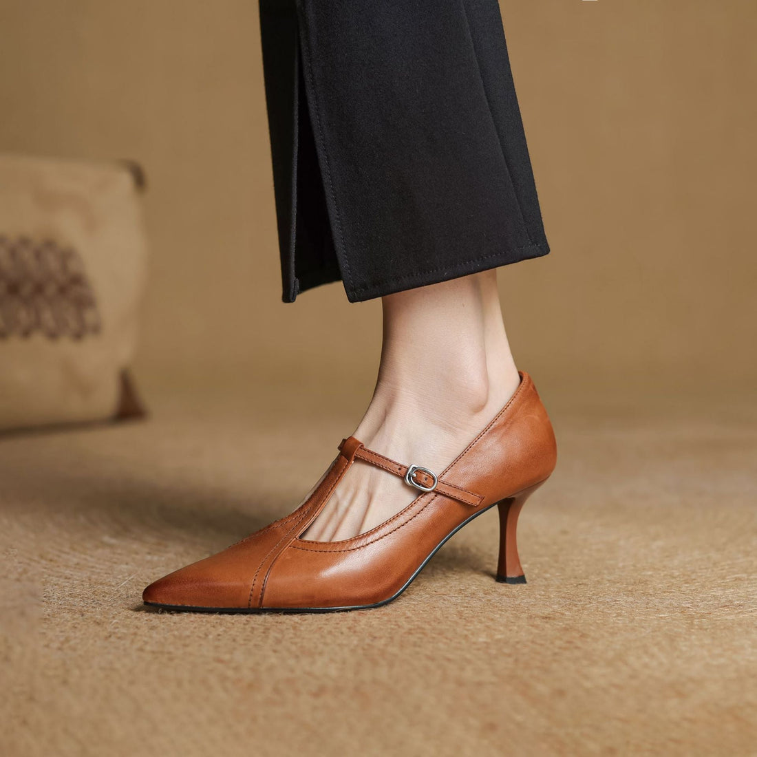 Ellis - Modern Stiletto Heels with T-Buckle