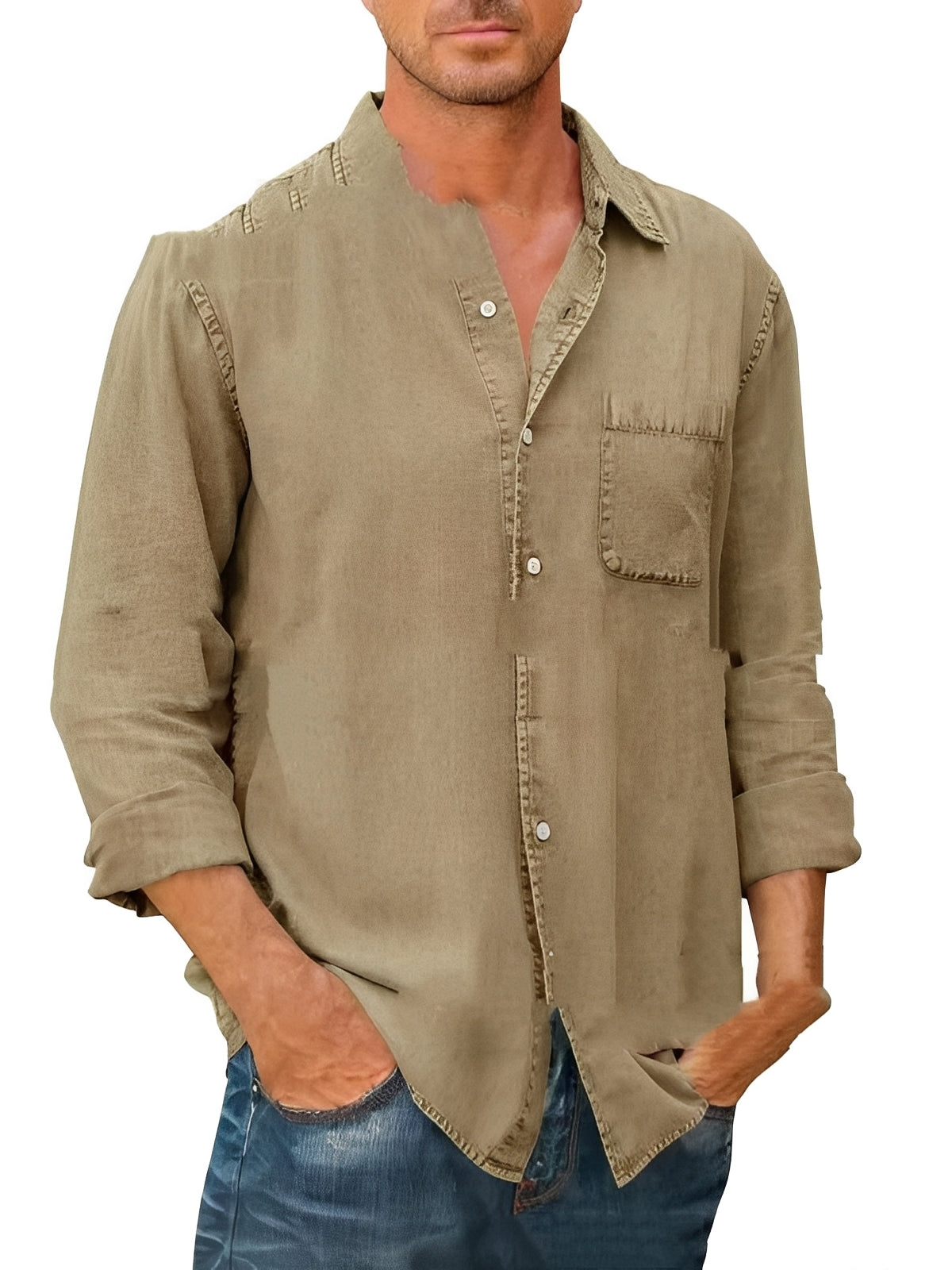 Alfie - Long-Sleeve Shirt with Washed Look