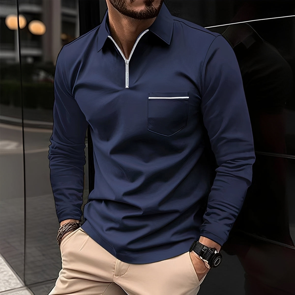 Jackson - Men's Long-Sleeve Polo Shirt - Perfect for Everyday Wear