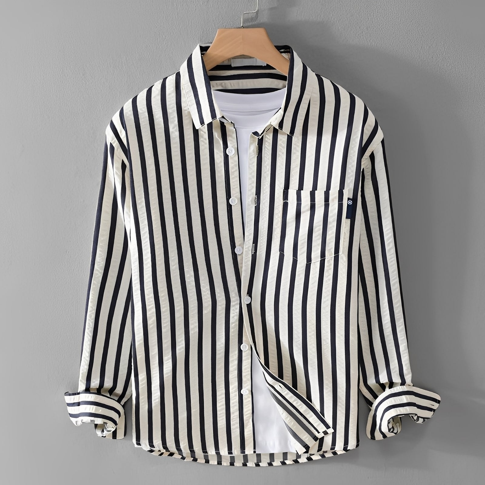 Marvin - Trendy Striped Long Sleeve Shirt