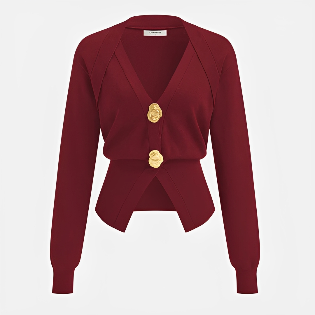 Kisha - Sophisticated V-Neck Cardigan