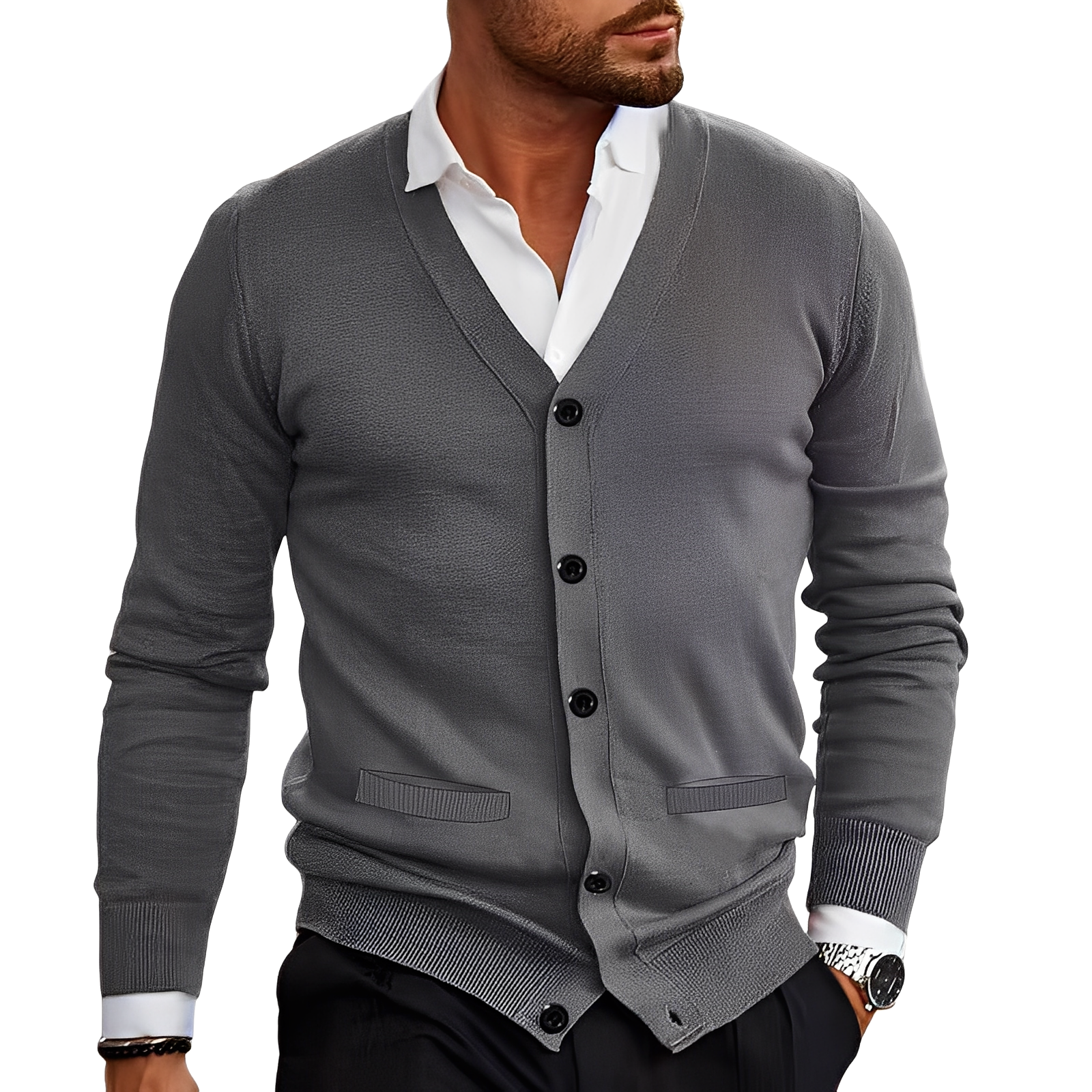 Bradley - Simple casual cardigan for men