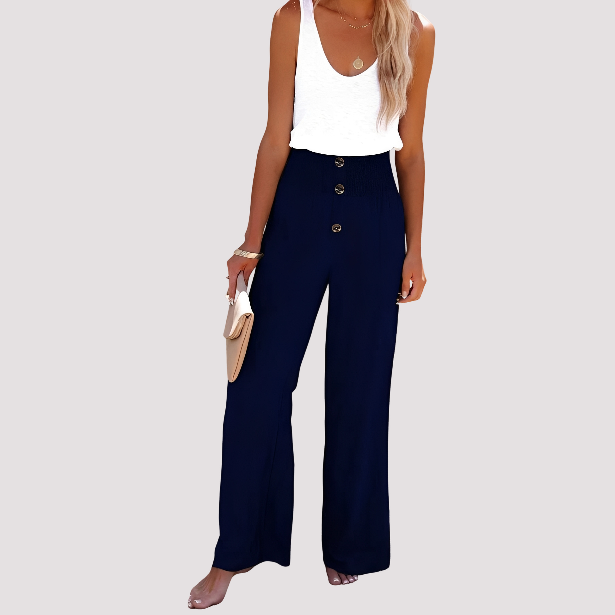 Christa - Relaxed Fit High-Waisted Pants