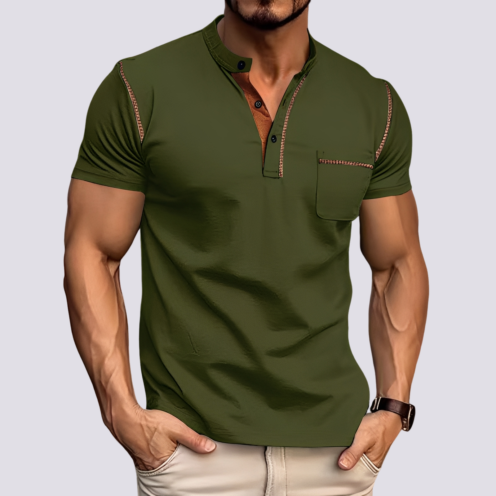 Stefan - Men's trendy, airy polo shirt