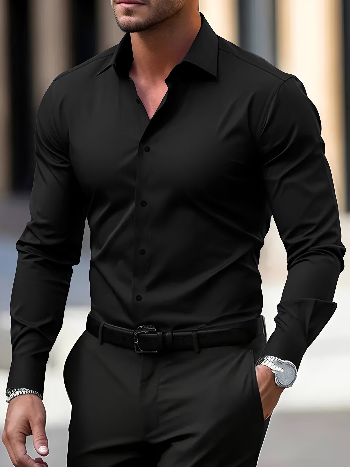 Jeremy – Men's long-sleeve shirt – perfect for both casual and formal occasions