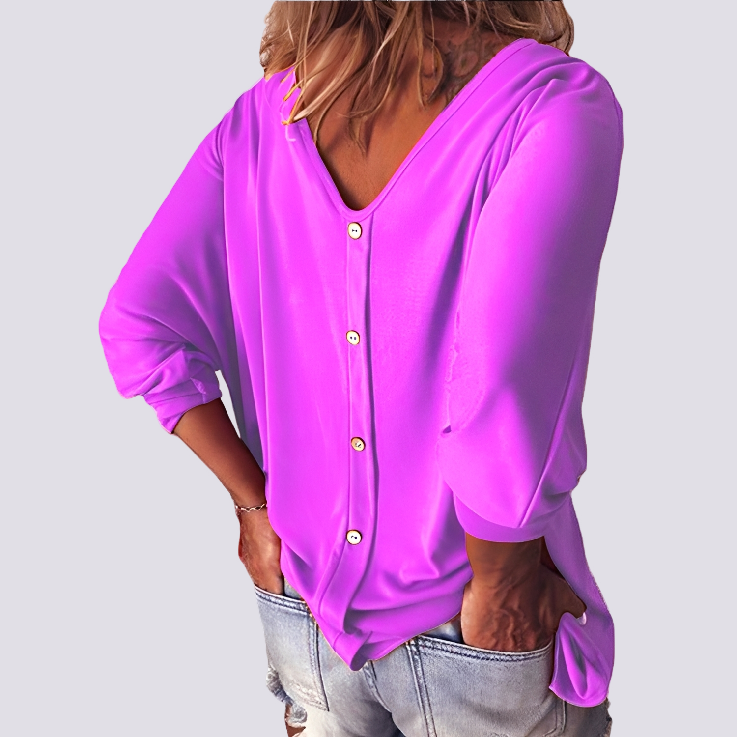Bernice - Stylish top with a button-up back