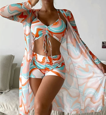 Nancy - Three-Piece Swimsuit Set