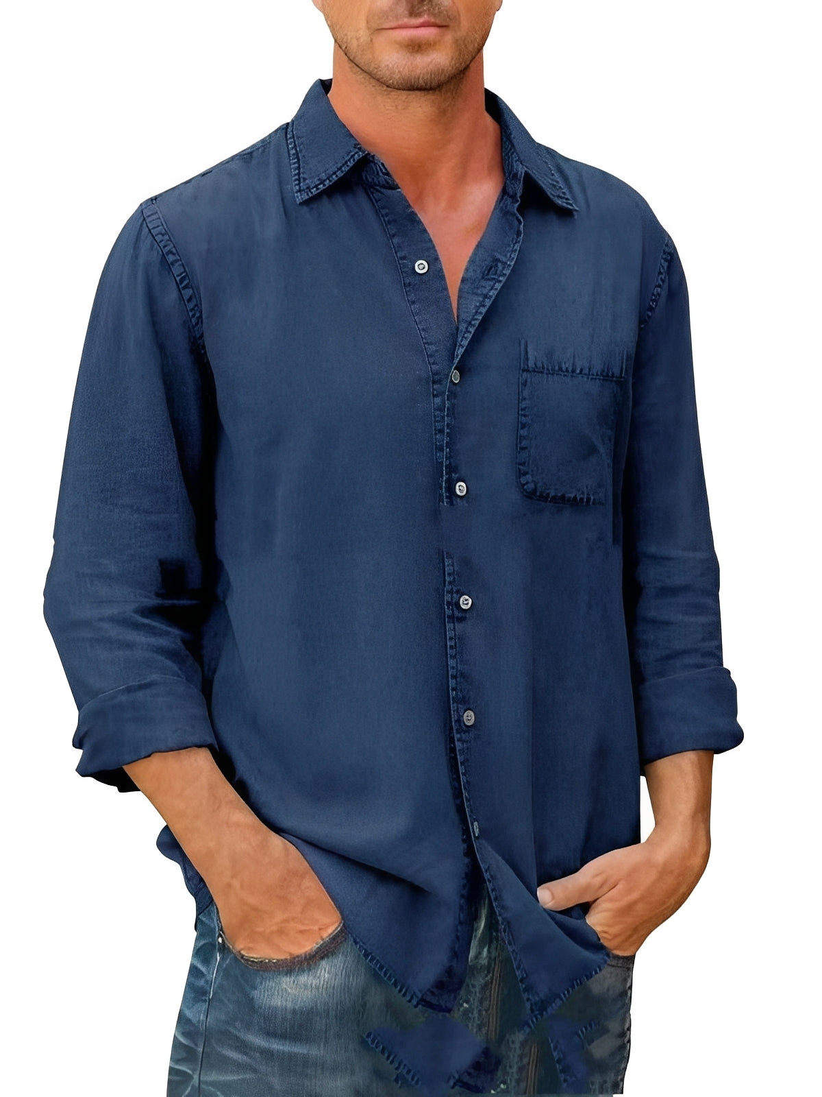 Alfie - Long-Sleeve Shirt with Washed Look
