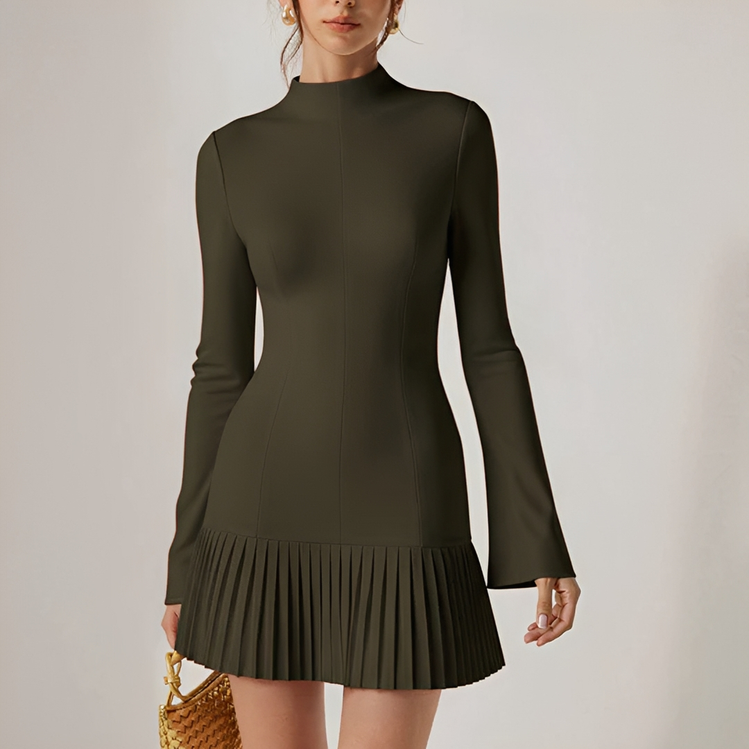 Elva - Stylish Pleated Mini Dress