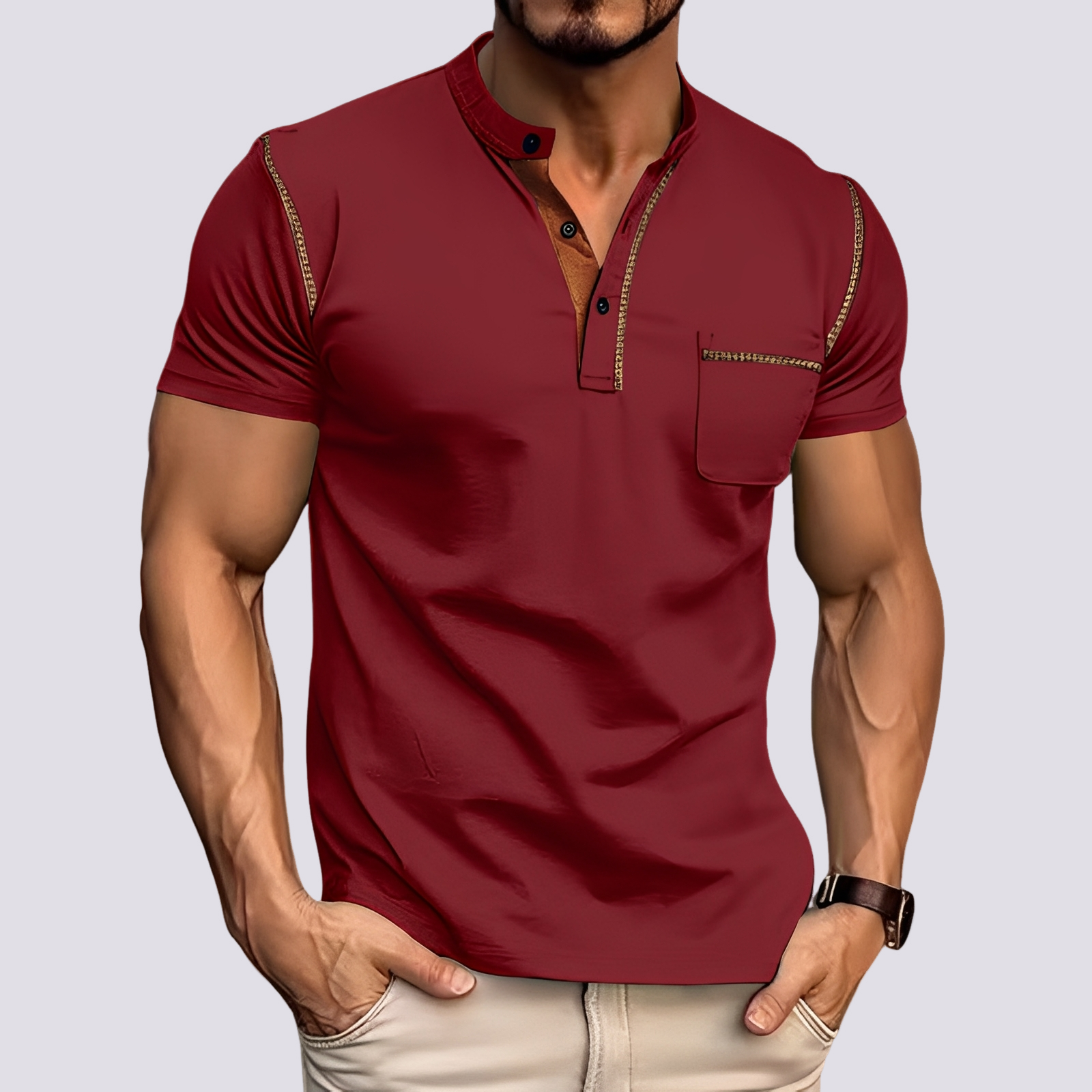 Stefan - Men's trendy, airy polo shirt