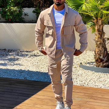 Arjay - Men's stylish cargo two-piece outfit