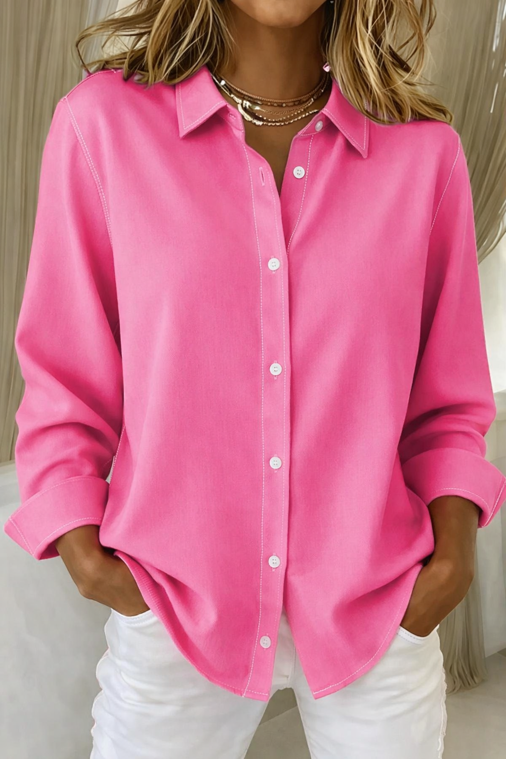 Sophie - Elegant Women's Blouse with Button Placket