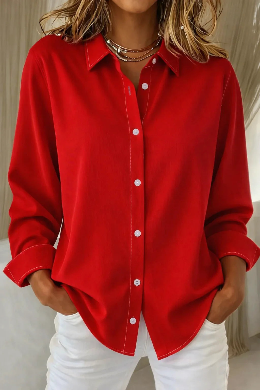 Sophie - Elegant Women's Blouse with Button Placket