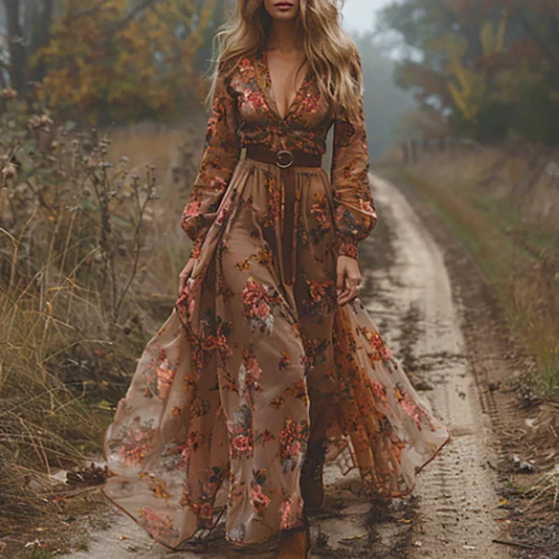 Selvara – Elegant Boho Women's Maxi Dress