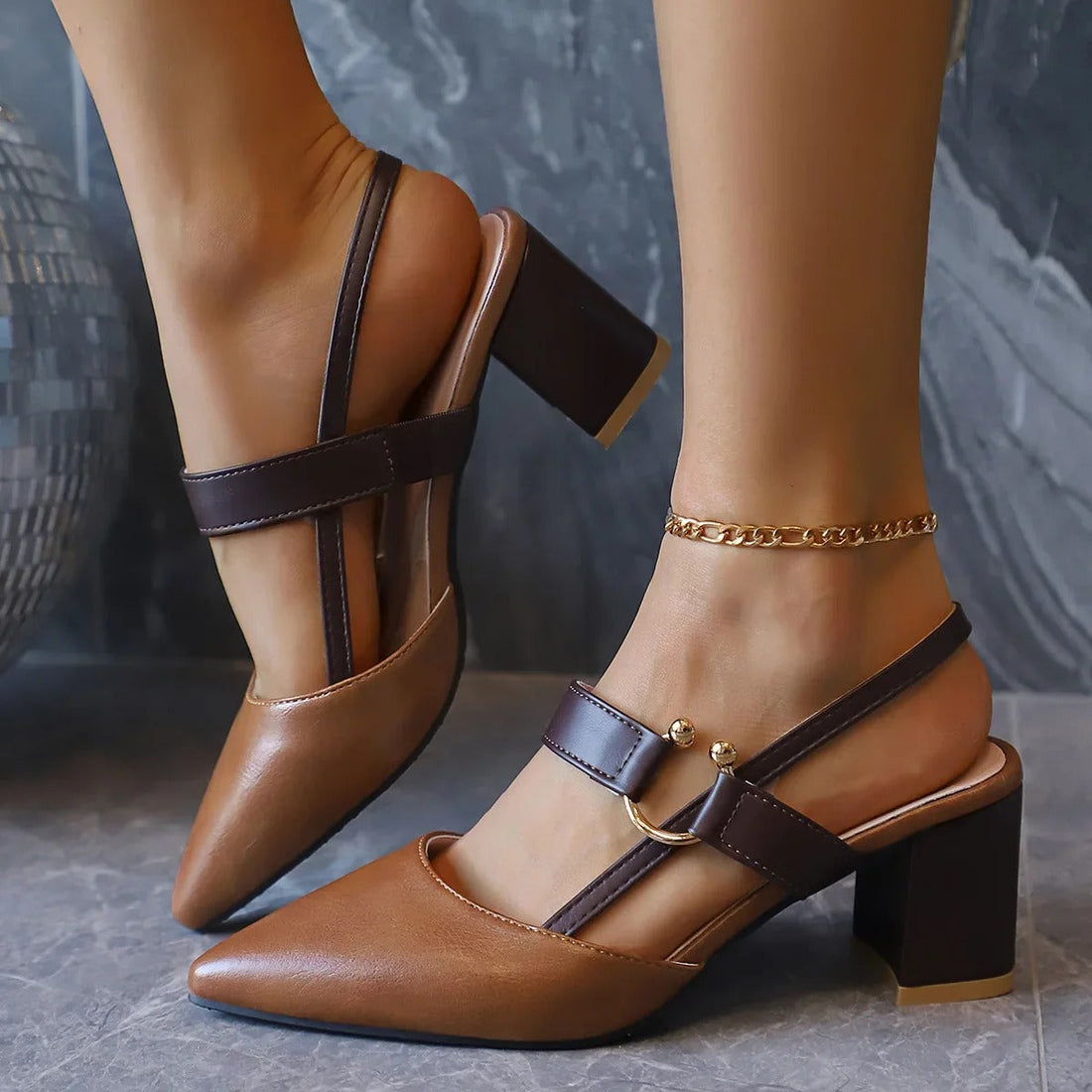 Caelan - Low Heels with Slingback Design