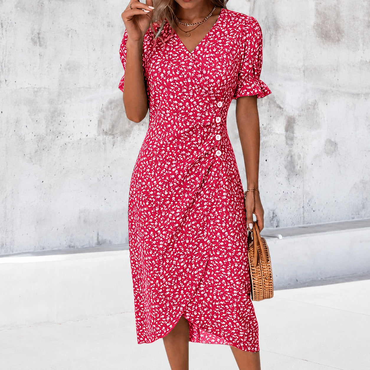Gabriella - Stylish Floral Asymmetrical Dress
