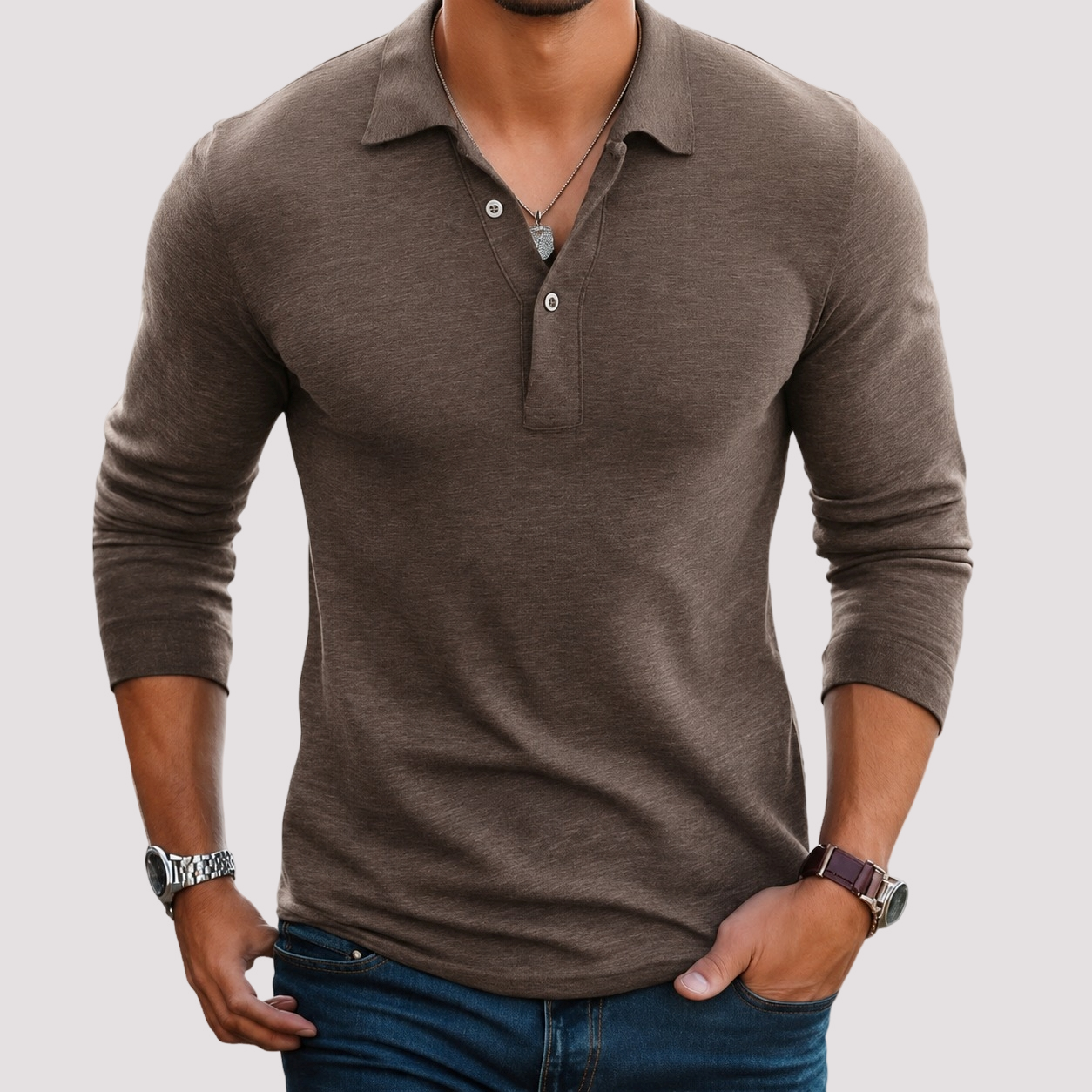 Jack - Casual Long Sleeve Polo Shirt