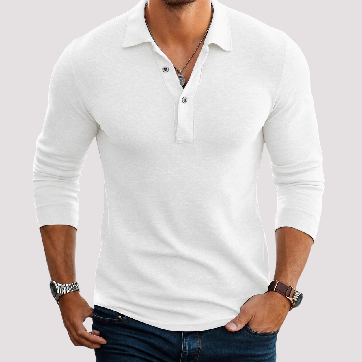 Jack - Casual Long Sleeve Polo Shirt