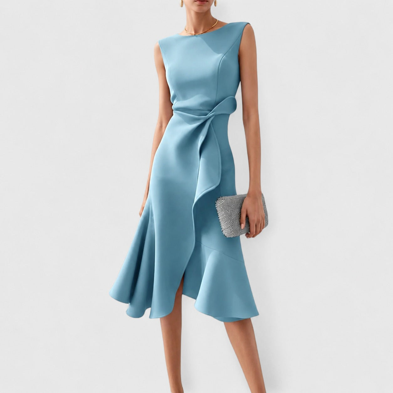 Stella - Stylish Midi Dress without Sleeves