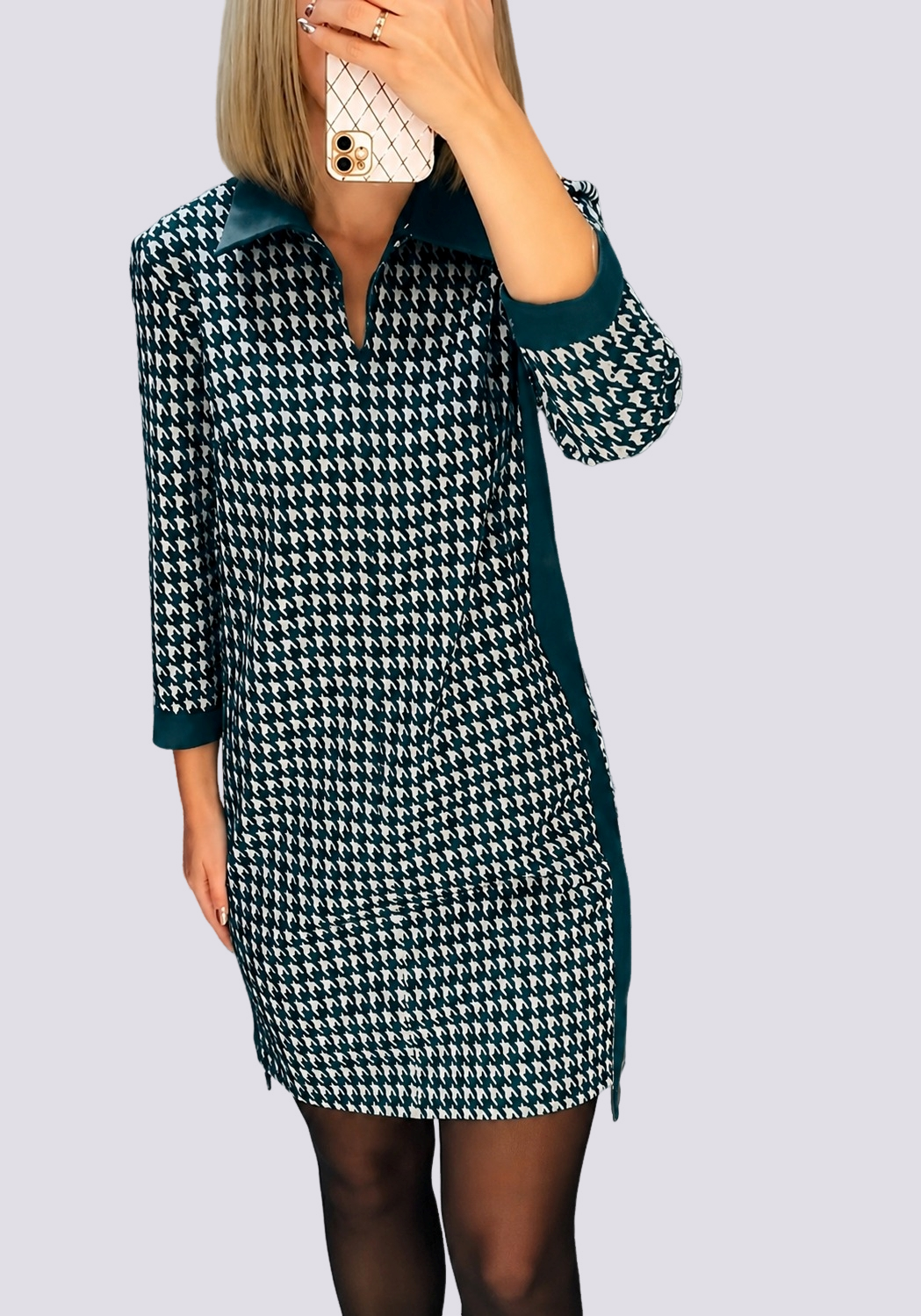 Saskia - Trendy Lapel Short Dress