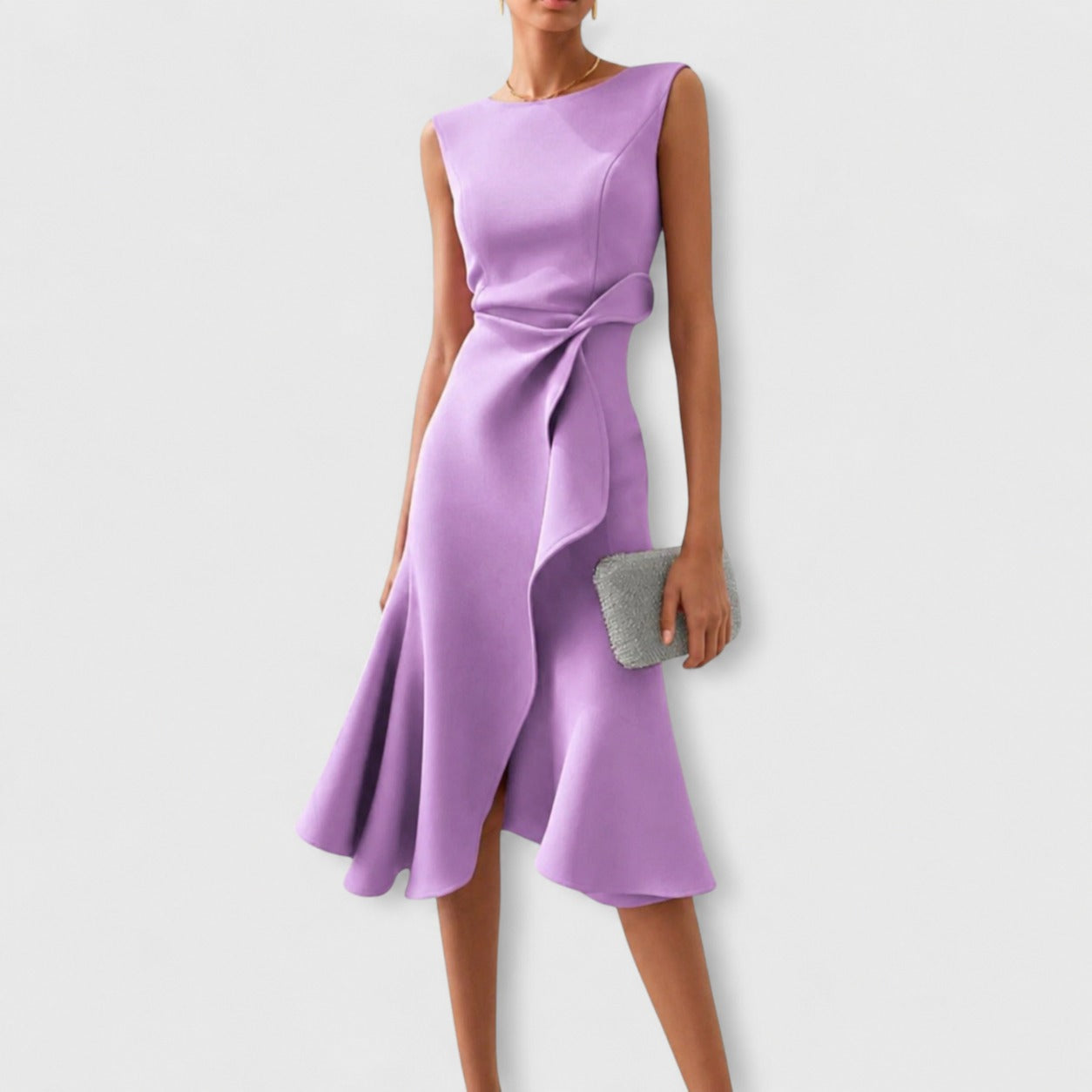Stella - Stylish Midi Dress without Sleeves