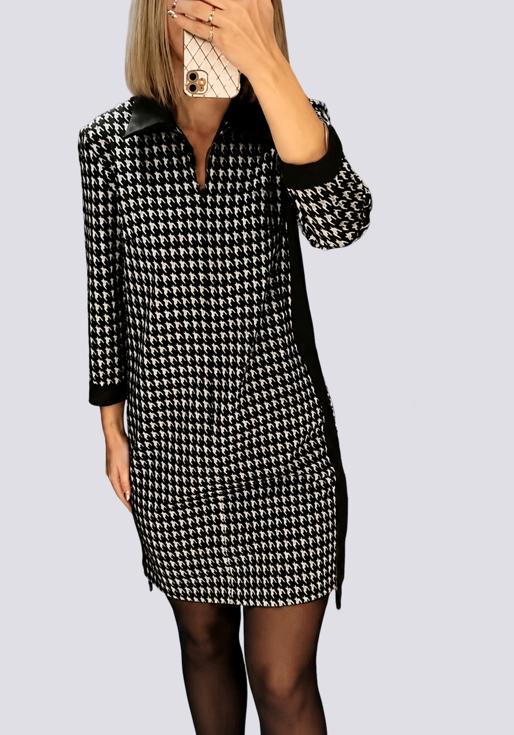Saskia - Trendy Lapel Short Dress