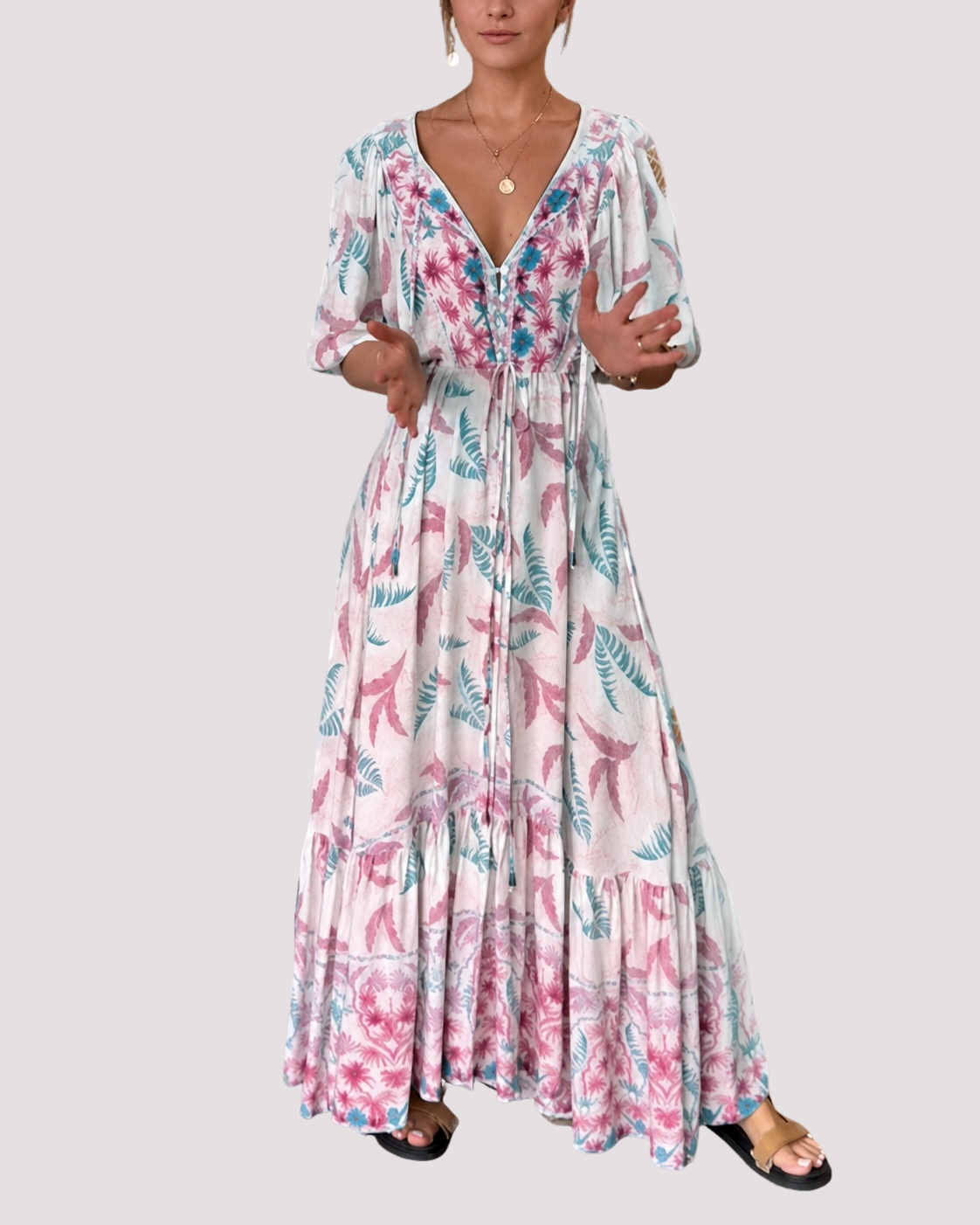 Ashley - Flowing Floral Maxi Dress