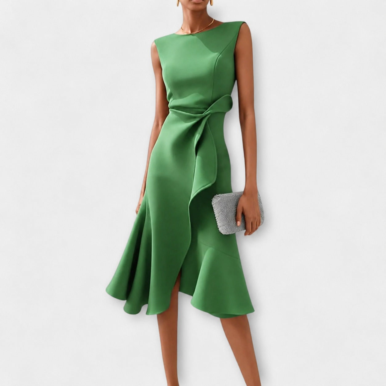Stella - Stylish Midi Dress without Sleeves