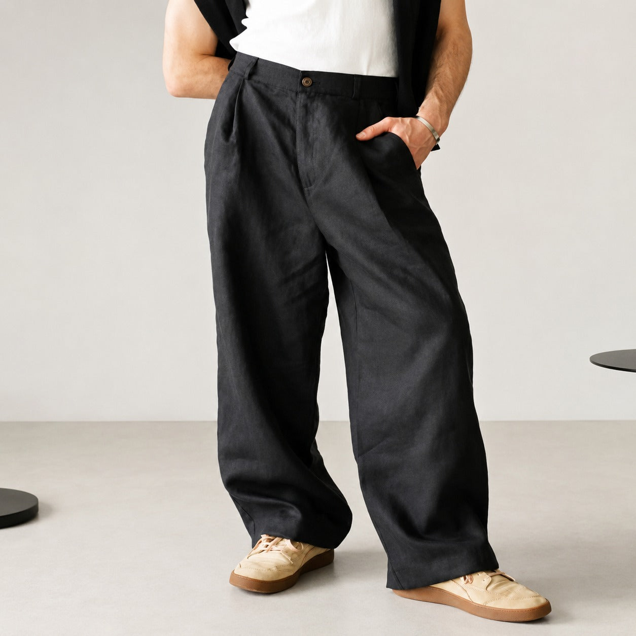 Hashim - Easygoing Loose Pleated Trousers