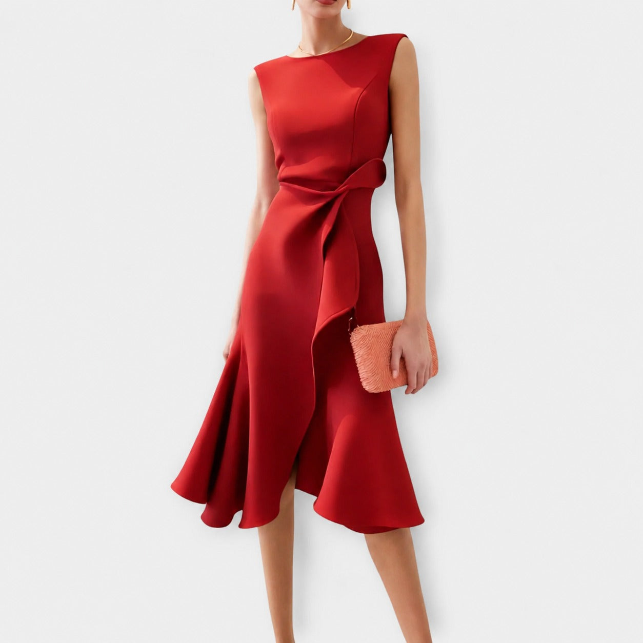 Stella - Stylish Midi Dress without Sleeves