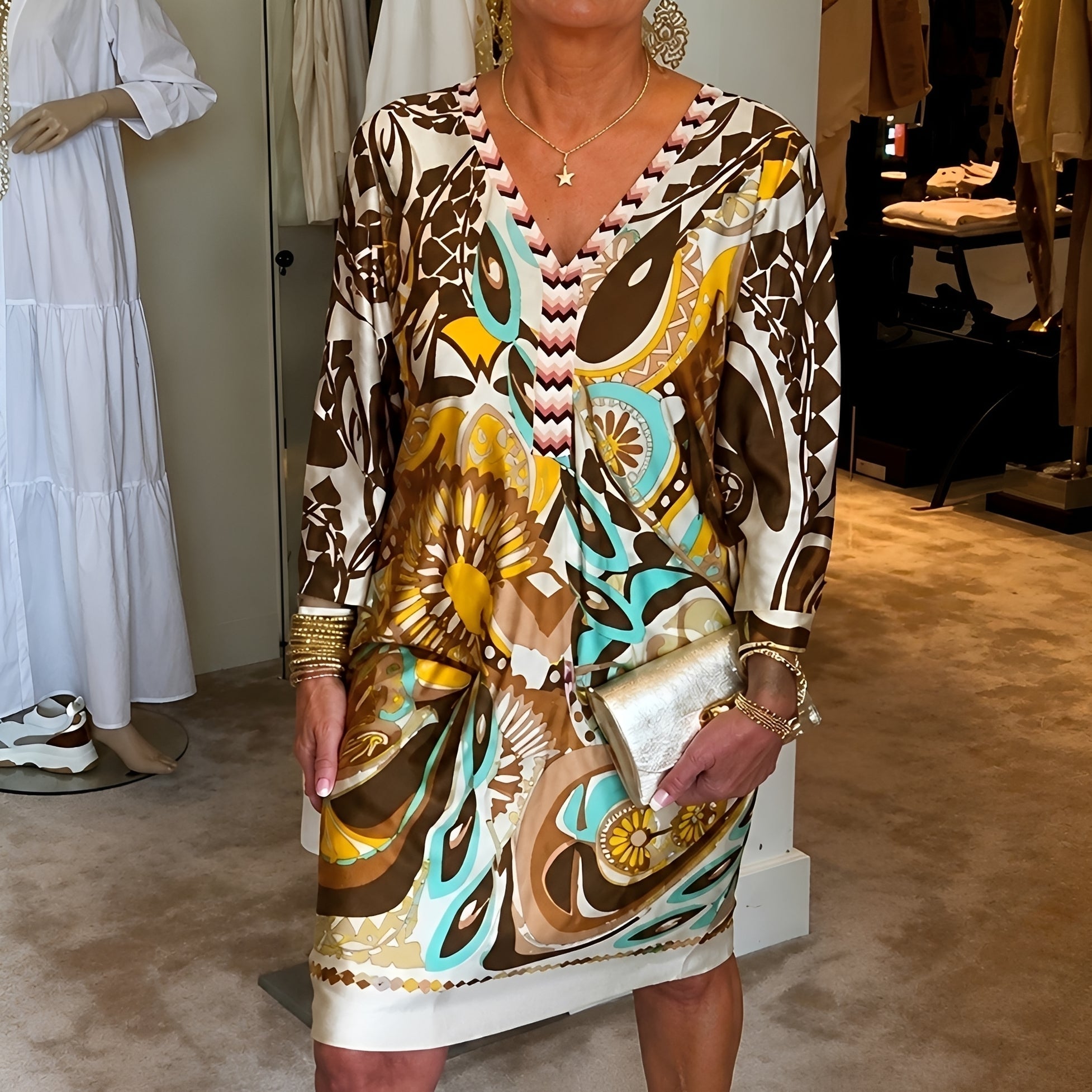 Talia - Chic Patterned Dress